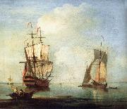 Monamy, Peter, A clam scene,with two small drying sails